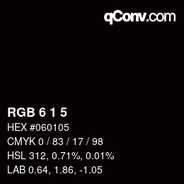 カラーコード: RGB 6 1 5 | qconv.com