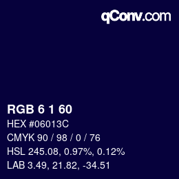 Color code: RGB 6 1 60 | qconv.com