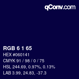 Color code: RGB 6 1 65 | qconv.com