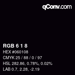 Farbcode: RGB 6 1 8 | qconv.com
