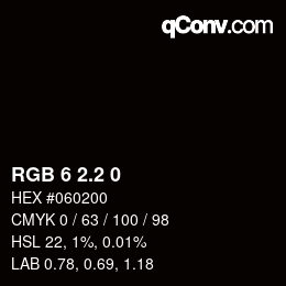 カラーコード: RGB 6 2.2 0 | qconv.com