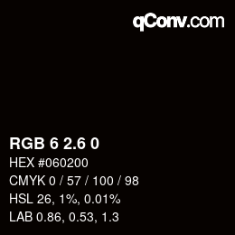 カラーコード: RGB 6 2.6 0 | qconv.com