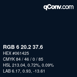 カラーコード: RGB 6 20.2 37.6 | qconv.com