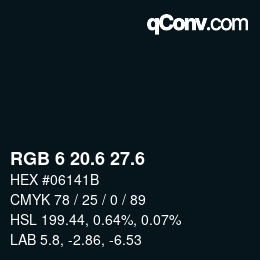 カラーコード: RGB 6 20.6 27.6 | qconv.com