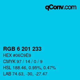 Color code: RGB 6 201 233 | qconv.com