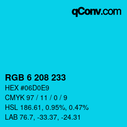 Color code: RGB 6 208 233 | qconv.com