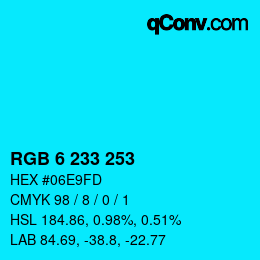 Color code: RGB 6 233 253 | qconv.com