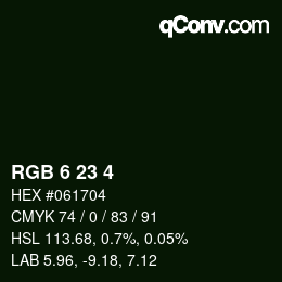 Color code: RGB 6 23 4 | qconv.com