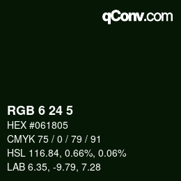 Color code: RGB 6 24 5 | qconv.com