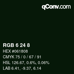 Color code: RGB 6 24 8 | qconv.com