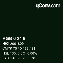 Color code: RGB 6 24 9 | qconv.com