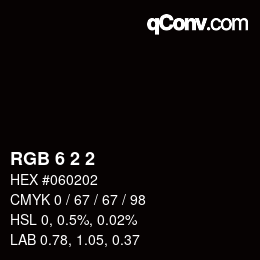 Color code: RGB 6 2 2 | qconv.com