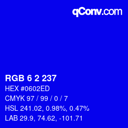 Color code: RGB 6 2 237 | qconv.com