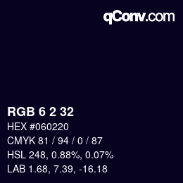 Color code: RGB 6 2 32 | qconv.com