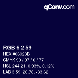 Color code: RGB 6 2 59 | qconv.com