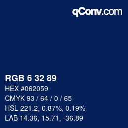 Color code: RGB 6 32 89 | qconv.com