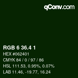 カラーコード: RGB 6 36.4 1 | qconv.com