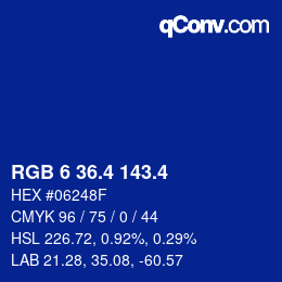 カラーコード: RGB 6 36.4 143.4 | qconv.com