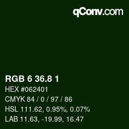 カラーコード: RGB 6 36.8 1 | qconv.com