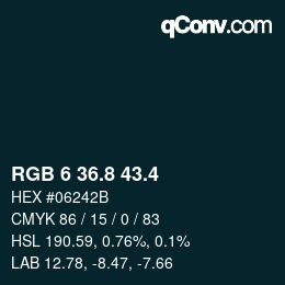 カラーコード: RGB 6 36.8 43.4 | qconv.com