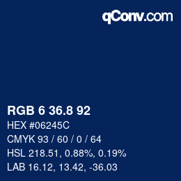 カラーコード: RGB 6 36.8 92 | qconv.com