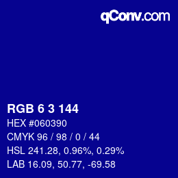 カラーコード: RGB 6 3 144 | qconv.com