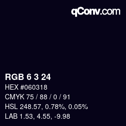 Color code: RGB 6 3 24 | qconv.com