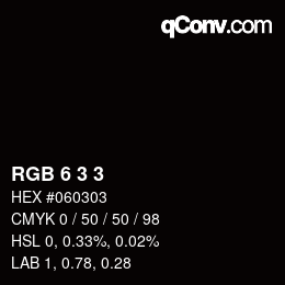 Código de color: RGB 6 3 3 | qconv.com