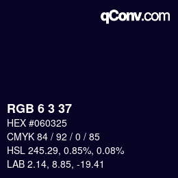 Color code: RGB 6 3 37 | qconv.com