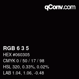 カラーコード: RGB 6 3 5 | qconv.com