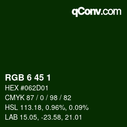 Color code: RGB 6 45 1 | qconv.com