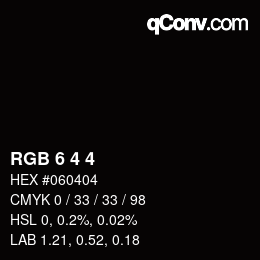 Color code: RGB 6 4 4 | qconv.com