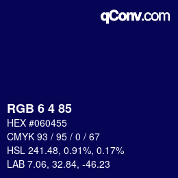 Color code: RGB 6 4 85 | qconv.com