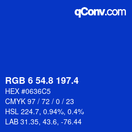 カラーコード: RGB 6 54.8 197.4 | qconv.com