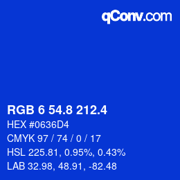 カラーコード: RGB 6 54.8 212.4 | qconv.com