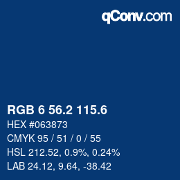 カラーコード: RGB 6 56.2 115.6 | qconv.com