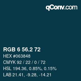 カラーコード: RGB 6 56.2 72 | qconv.com