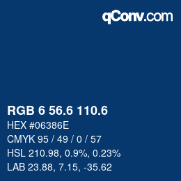 カラーコード: RGB 6 56.6 110.6 | qconv.com