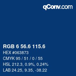 カラーコード: RGB 6 56.6 115.6 | qconv.com