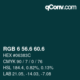 カラーコード: RGB 6 56.6 60.6 | qconv.com