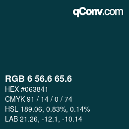 カラーコード: RGB 6 56.6 65.6 | qconv.com