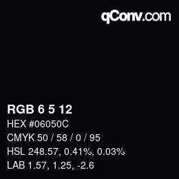 Color code: RGB 6 5 12 | qconv.com