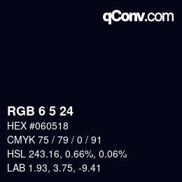 Color code: RGB 6 5 24 | qconv.com