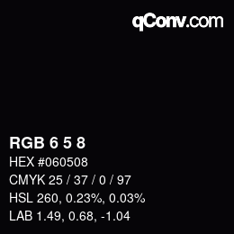 Color code: RGB 6 5 8 | qconv.com