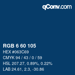 Color code: RGB 6 60 105 | qconv.com