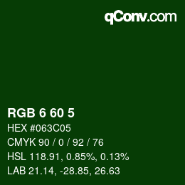 カラーコード: RGB 6 60 5 | qconv.com