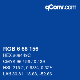 Color code: RGB 6 68 156 | qconv.com