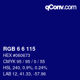 Color code: RGB 6 6 115 | qconv.com