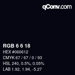 Color code: RGB 6 6 18 | qconv.com