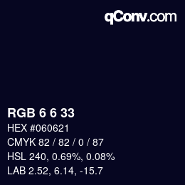 Color code: RGB 6 6 33 | qconv.com